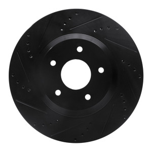 R1 88-96 Chevrolet Corvette Right Front Drilled & Slotted Black Brake Rotor