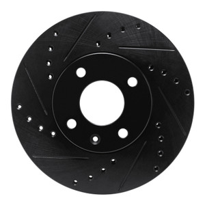 R1 16-22 Chevrolet SPARK (USA/Canada) Front Left Drilled & Slotted Black Brake Rotor