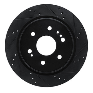 R1 19-25 Cadillac Escalade ESV Rear Right Drilled & Slotted Black Brake Rotor