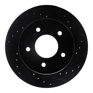 R1 90-02 Chevrolet ASTRO Front Right Drilled & Slotted Black Brake Rotor