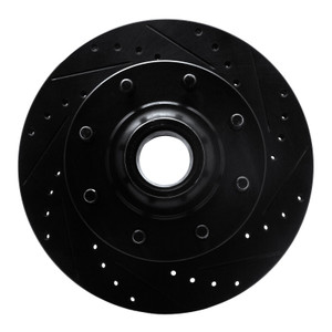 R1 93-95 Chevrolet G30 Front Right Drilled & Slotted Black Brake Rotor