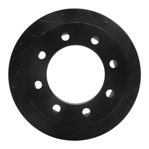 R1 01-10 Chevrolet Express 3500 Rear Right Drilled & Slotted Black Brake Rotor