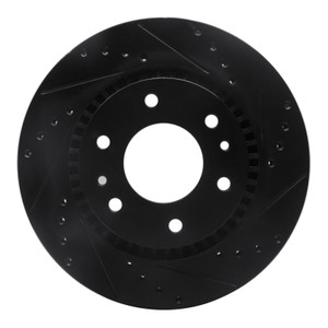 R1 06-09 Buick Rainier Front Right Drilled & Slotted Black Brake Rotor