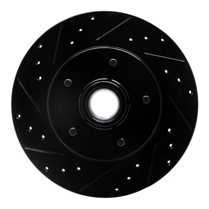 R1 91-96 Buick COMMERCIAL CHASSIS Front Left Drilled & Slotted Black Brake Rotor
