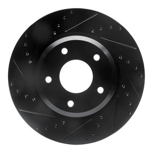 R1 05-06 Pontiac GTO Front Left Drilled & Slotted Black Brake Rotor