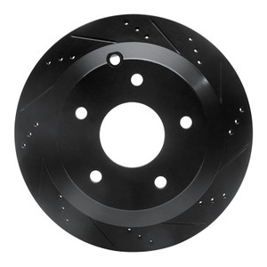 R1 05-06 Pontiac GTO Rear Right Drilled & Slotted Black Brake Rotor