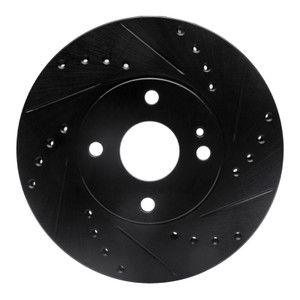 R1 90-03 Ford Escort Front Right Drilled & Slotted Black Brake Rotor