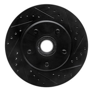 R1 68-73 Ford Mustang Front Right Drilled & Slotted Black Brake Rotor