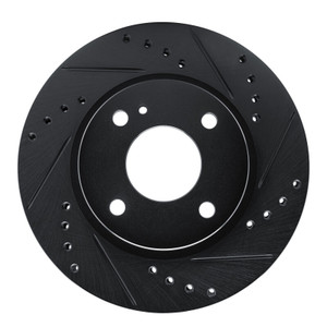 R1 11-19 Ford Fiesta (USA/Canada) Front Right Drilled & Slotted Black Brake Rotor