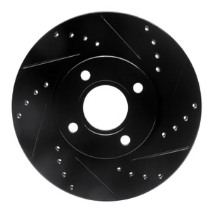 R1 14-23 Ford Fiesta (USA/Canada) Front Right Drilled & Slotted Black Brake Rotor