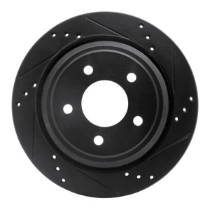 R1 10-11 Ford Ranger (USA/Canada) Rear Right Drilled & Slotted Black Brake Rotor