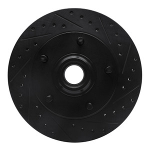 R1 73-93 Ford E-100 Econoline Front Right Drilled & Slotted Black Brake Rotor