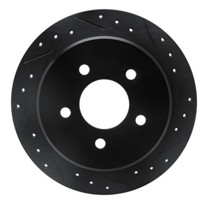 R1 95-02 Ford Explorer Rear Right Drilled & Slotted Black Brake Rotor