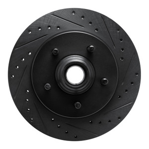 R1 99-04 Ford Expedition Front Right Drilled & Slotted Black Brake Rotor
