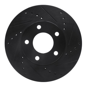 R1 01-07 Ford Escape Front Right Drilled & Slotted Black Brake Rotor