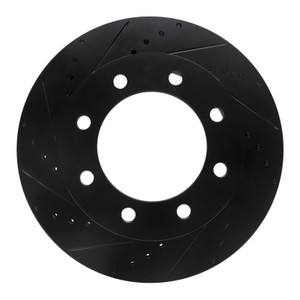 R1 05-12 Ford F-250 4WD (Super Duty) Front Left Drilled & Slotted Black Brake Rotor