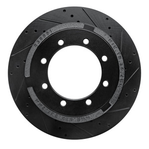 R1 11-22 Ford F-350 Super Duty 2WD Rear Right Drilled & Slotted Black Brake Rotor