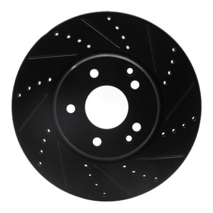 R1 96-11 Chrysler Crossfire Front Right Drilled & Slotted Black Brake Rotor