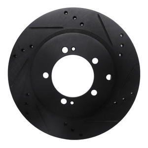 R1 93-99 Dodge STEALTH Rear Right Drilled & Slotted Black Brake Rotor