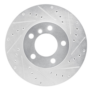 R1 11-16 Mini Cooper Paceman Front Right Drilled & Slotted Silver Brake Rotor