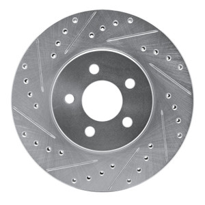 R1 95-06 Chrysler Cirrus Front Left Drilled & Slotted Silver Brake Rotor