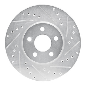 R1 01-10 Chrysler PT Cruiser Front Right Drilled & Slotted Silver Brake Rotor