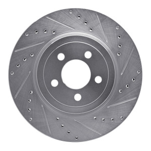 R1 05-23 Chrysler 300 Front Right Drilled & Slotted Silver Brake Rotor