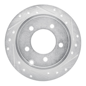 R1 07-17 Chrysler 200 Rear Right Drilled & Slotted Silver Brake Rotor