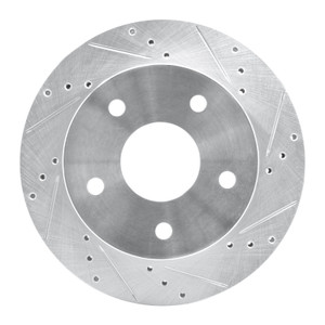 R1 00-01 Dodge Ram 1500 Pickup Front Right Drilled & Slotted Silver Brake Rotor