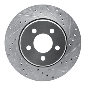R1 07-12 Dodge Nitro Front Right Drilled & Slotted Silver Brake Rotor