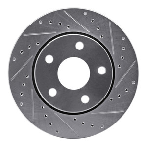 R1 07-18 Jeep Wrangler Front Right Drilled & Slotted Silver Brake Rotor