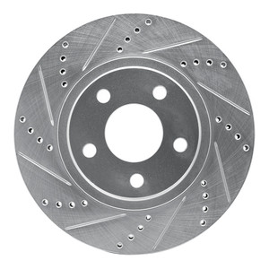 R1 97-05 Buick Park Avenue Front Left Drilled & Slotted Silver Brake Rotor