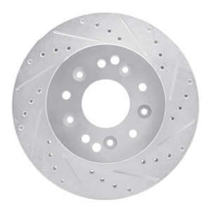 R1 63-82 Chevrolet Corvette Front/Rear Right Drilled & Slotted Silver Brake Rotor