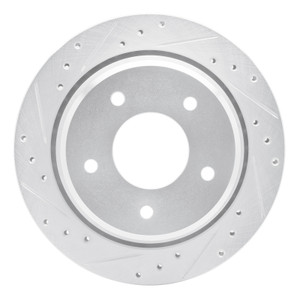 R1 94-96 Chevrolet Caprice Rear Left Drilled & Slotted Silver Brake Rotor