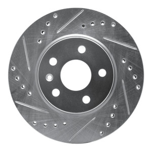 R1 11-23 Chevrolet Bolt EV Front Left Drilled & Slotted Silver Brake Rotor