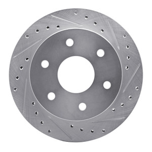 R1 88-00 Cadillac Escalade Front Right Drilled & Slotted Silver Brake Rotor