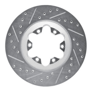 R1 04-08 Chevrolet Colorado Front Left Drilled & Slotted Silver Brake Rotor
