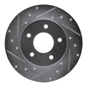 R1 92-05 Buick LeSabre Rear Left Drilled & Slotted Silver Brake Rotor