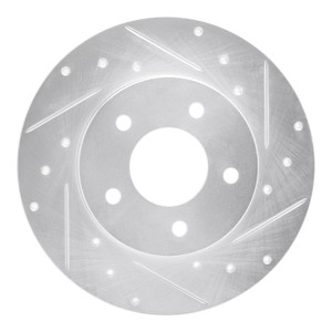 R1 92-05 Buick LeSabre Rear Right Drilled & Slotted Silver Brake Rotor