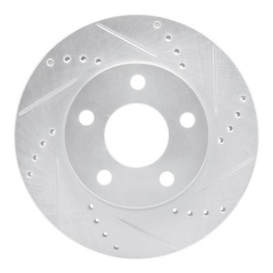 R1 97-05 Buick Century Front Right Drilled & Slotted Silver Brake Rotor