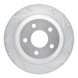 R1 98-02 Chevrolet Camaro Rear Right Drilled & Slotted Silver Brake Rotor