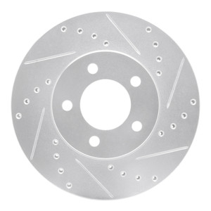 R1 91-00 Ford Windstar Front Right Drilled & Slotted Silver Brake Rotor