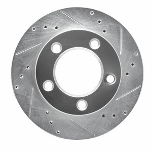R1 76-93 Ford F-150 4WD Front Right Drilled & Slotted Silver Brake Rotor