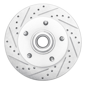 R1 94-01 Ford E-150 Econoline Club Wagon Front Left Drilled & Slotted Silver Brake Rotor