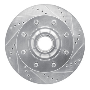 R1 99-02 Ford F-250 2WD (Super Duty) Front Right Drilled & Slotted Silver Brake Rotor