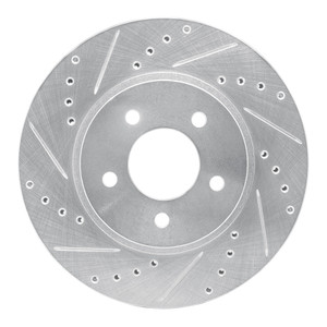 R1 05-12 Ford Escape Front Left Drilled & Slotted Silver Brake Rotor