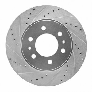 R1 09-09 Ford F-150 RWD Front Left Drilled & Slotted Silver Brake Rotor