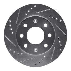 R1 88-07 Dodge Colt Front Left Drilled & Slotted Silver Brake Rotor