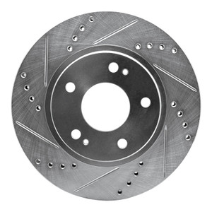 R1 00-24 Chrysler SEBRING Front Left Drilled & Slotted Silver Brake Rotor