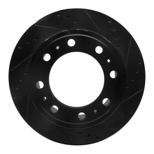 R1 19-25 Ram 3500 Rear Right Drilled & Slotted Black Brake Rotor